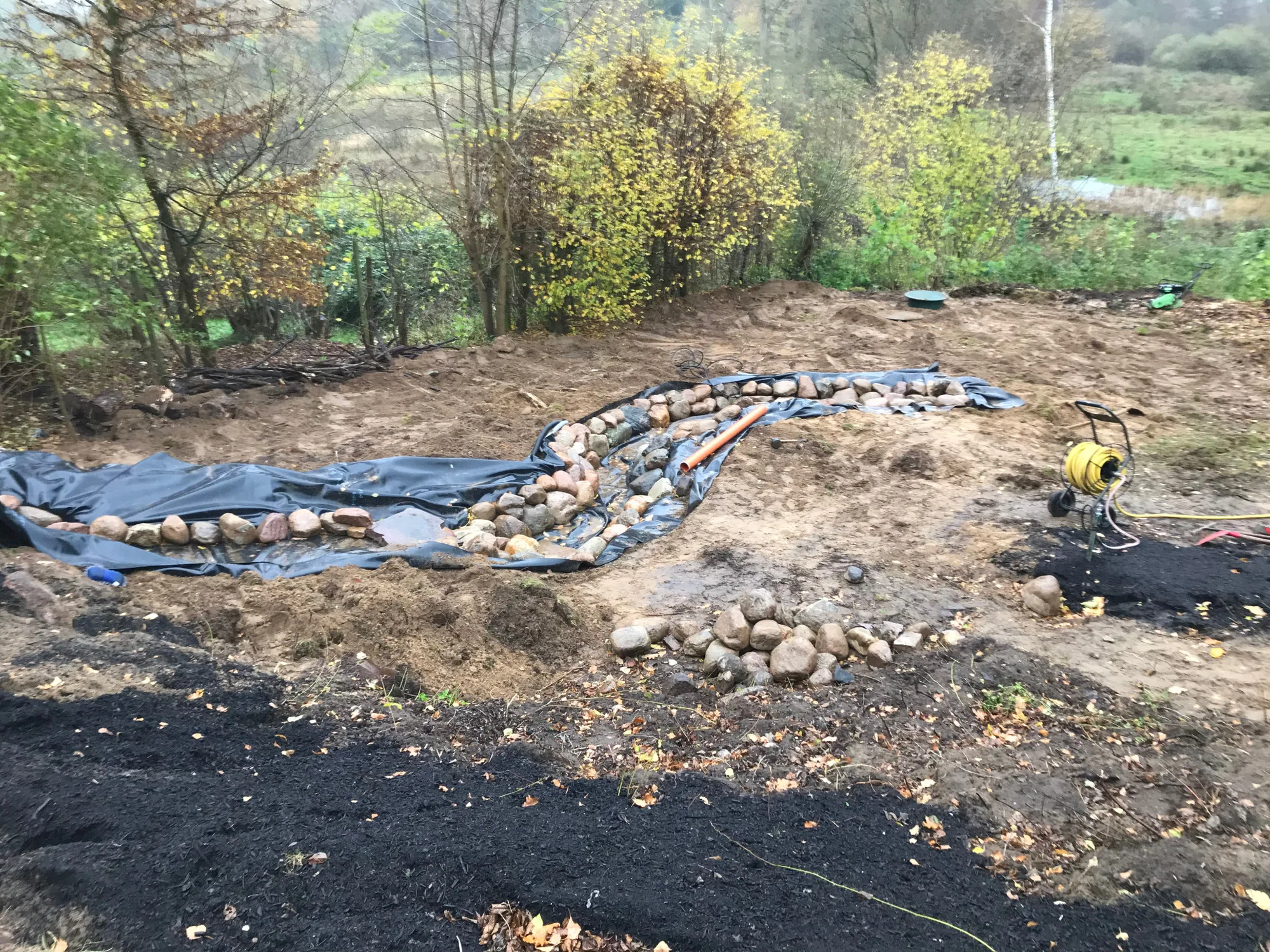 Staudengarten mit 30 m Bachlauf 5 Bauarbeiten am Bachlauf